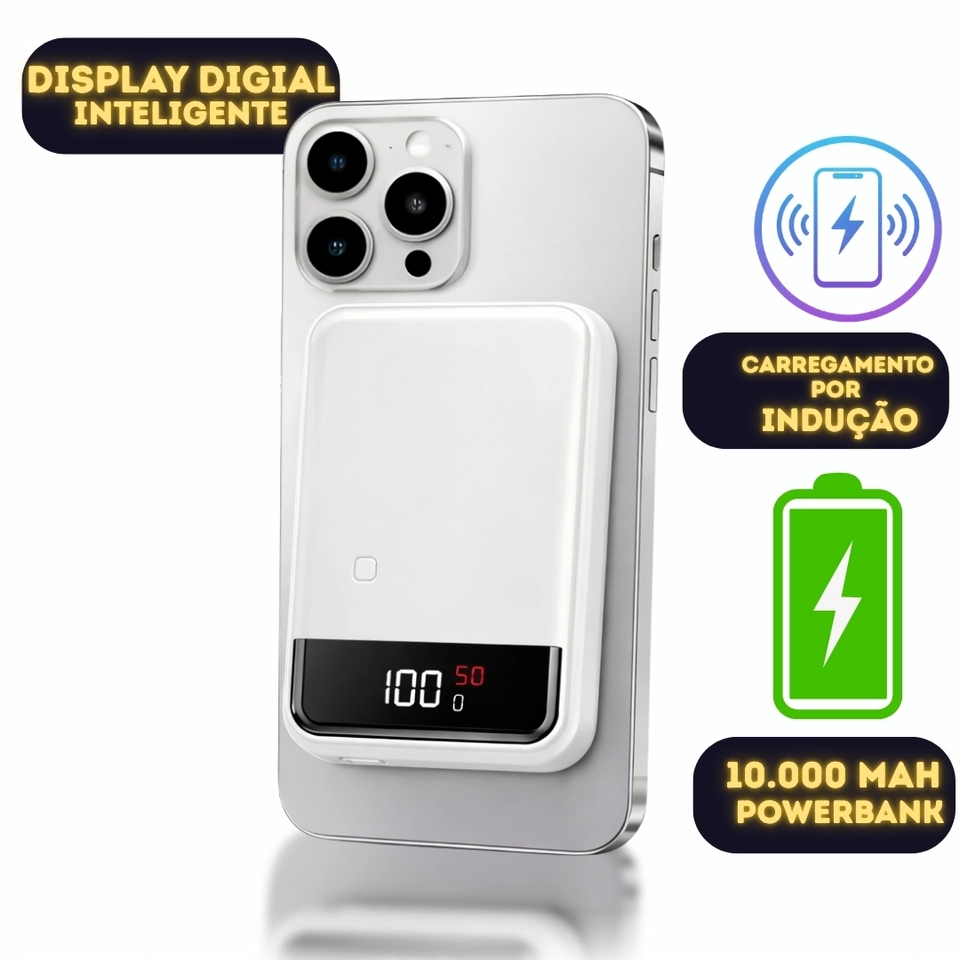 Power Bank Indução Magnético 10000mAh/ Magsafe Kaidi KD-998 - 3