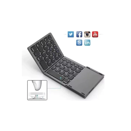 Mini Teclado Dobrável Com Mouse Touch Bluetooth 5.0 C ompatível Smartphone e Tablte - 2