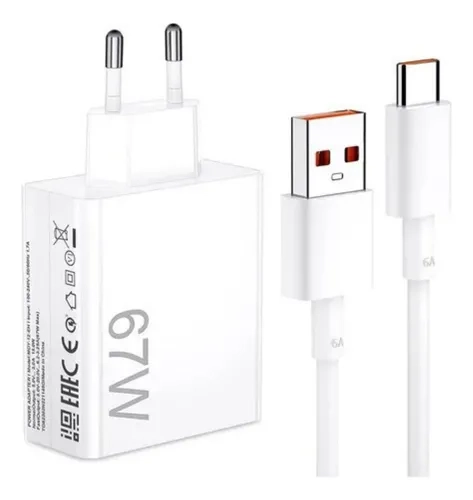Carregador Turbo 67w Para Xiaomi Redmi Note 9 10 11 12 Pro C - imagem 1