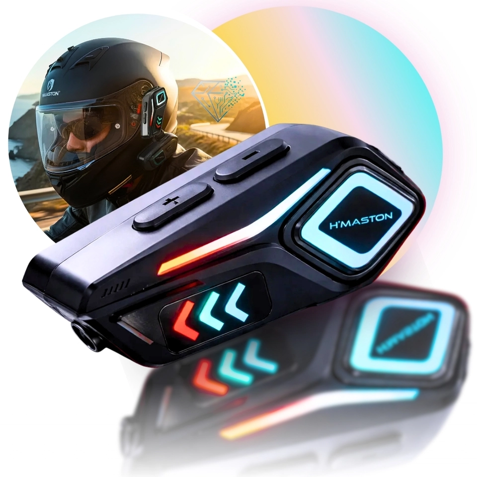 Fone de ouvido bt para capacete ANC Bluetooth 5.4 LED IP65 Tipo-c 40H H'maston MT-02 - imagem 1