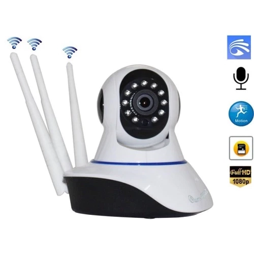 câmera iP robô 3 antenas wifi visão noturna full HD 360º microfone áudio babá eletrônica robozinho sem fio app yoosee - 5