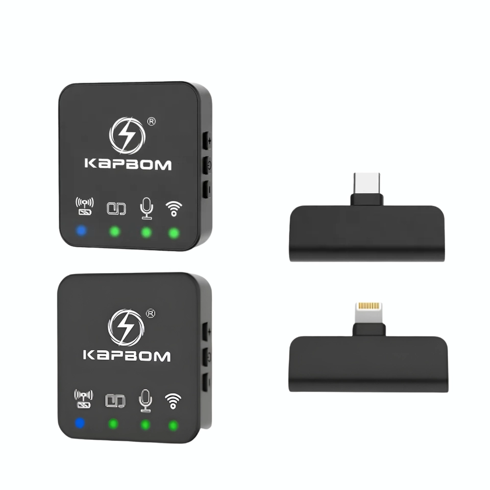 Microfone Lapela Sem Fio Profissional Wireless Quadrado Lightning ou typec KA-R10-TY-2in1 - 3