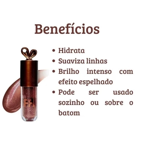 Gloss Labial Fran by Franciny Ehlke Lip Bunny 5G Chocolate Hidratante Protetor Chaveiro - 5