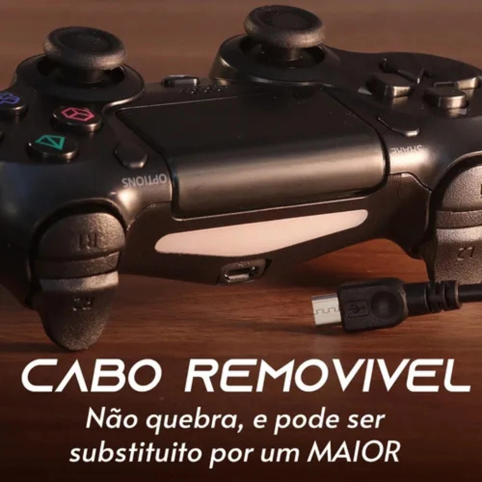 Controle Personalizado compatível com Ps4 sem fio joystick com cabo carregável - 4