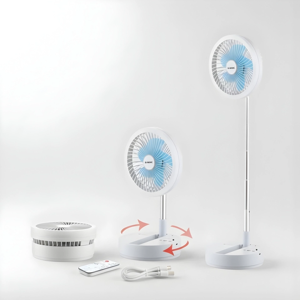 Ventilador Portátil Dobrável 4 Velocidades Escalável Recarregável USB - 6