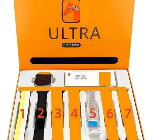 Smartwatch Relógio Inteligente 7 em 1 com 7 Pulseiras – Tela Infinita 2.01", Bluetooth 5.0, Monitor de Saúde e Chamadas - 6