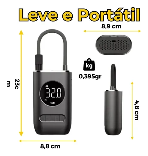 Mini Compressor Recarregável 150 Psi Usb Para Carro Moto Bik - 6