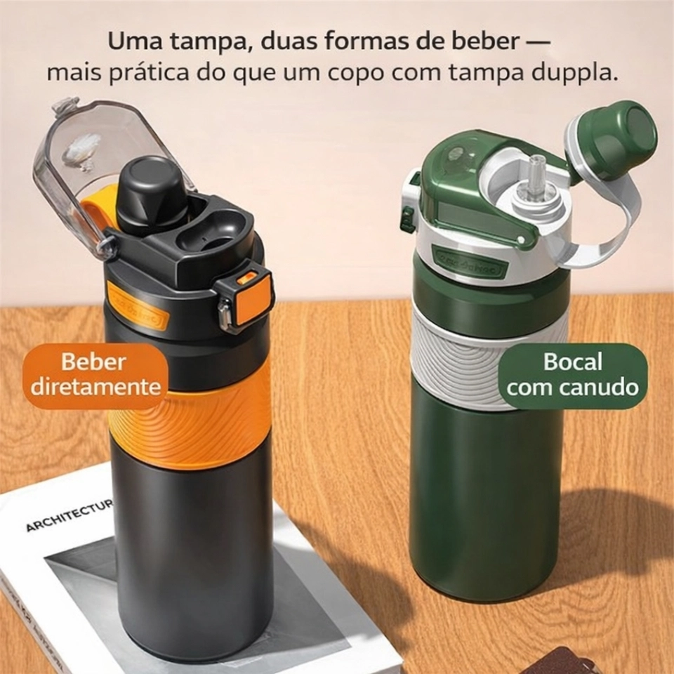 Garrafa térmica de aço inoxidável 800ml, boca larga de grande capacidade - imagem 4