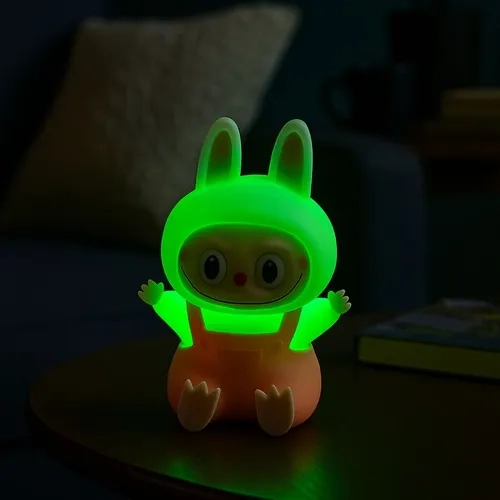 Luminária Abajur De Silicone Infantil Rgb Labubu - 7