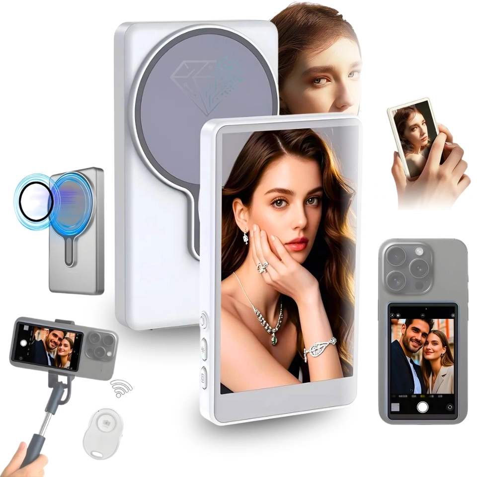 Tela Magnética Monitor Para Celular Sem Fio Smartphone Selfie Vlog Gravação - 1