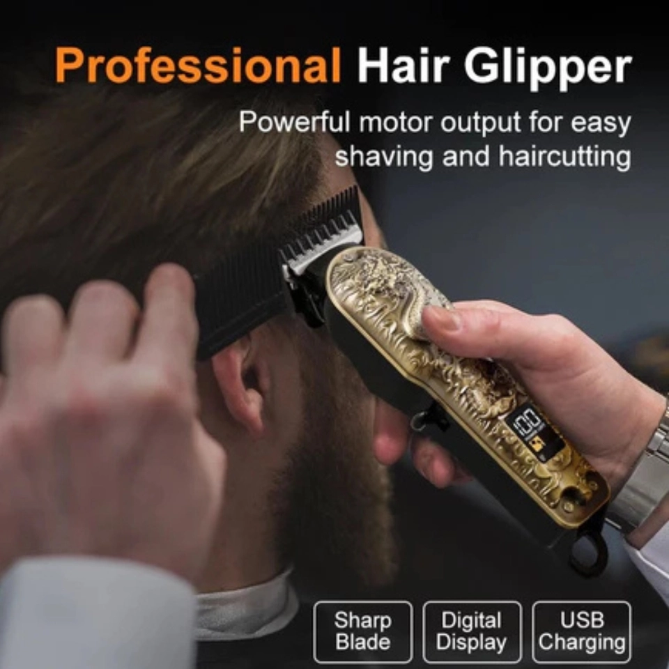 Máquina De Cortar Cabelo Profissional Smart Lcd Barbeador Elétrico Sem Fio Para Homens - 6