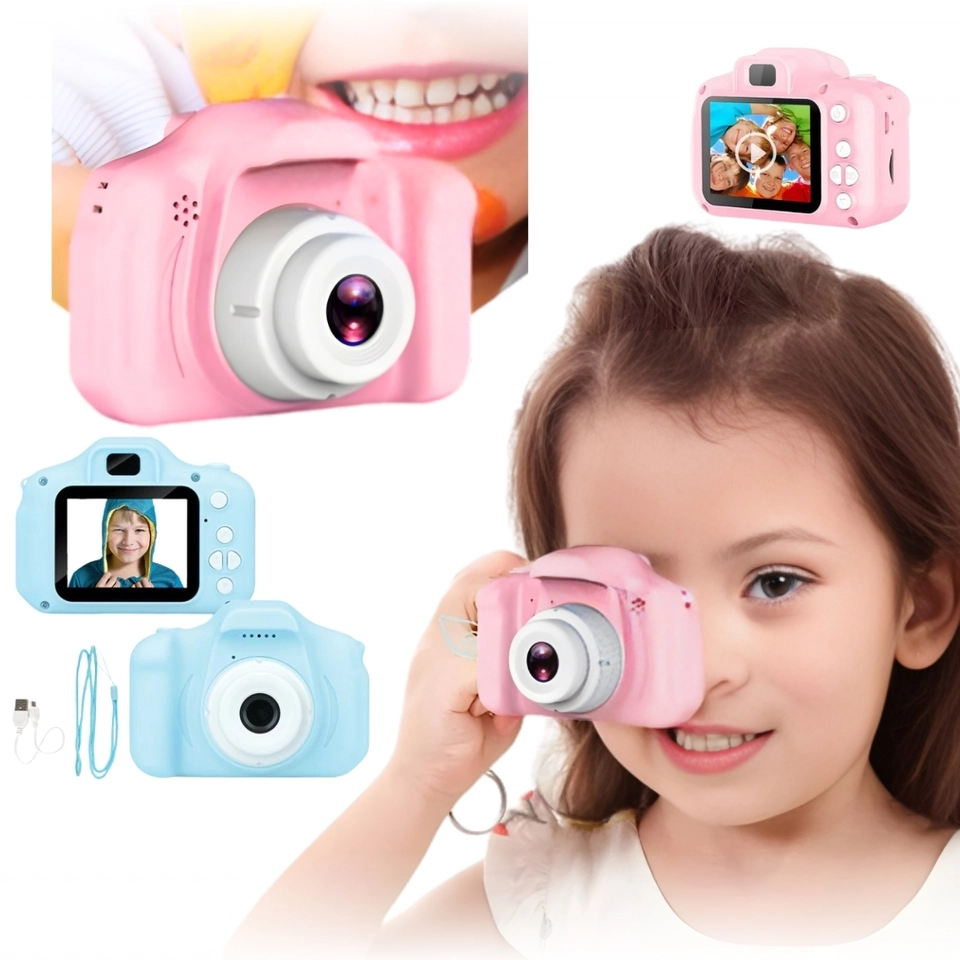 Mini Câmera Digital De 2 Polegadas Com Tela HD Recarregável Para Crianças , Brinquedos Fotográficos Fofos - 1