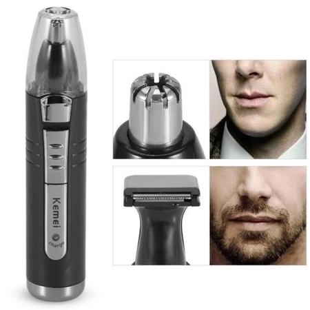 Kit 2 em 1 Máquina Barba De Tirar Pelos Nariz E Cabelo Kemei Km-6511 Aparador Recarregável - 3
