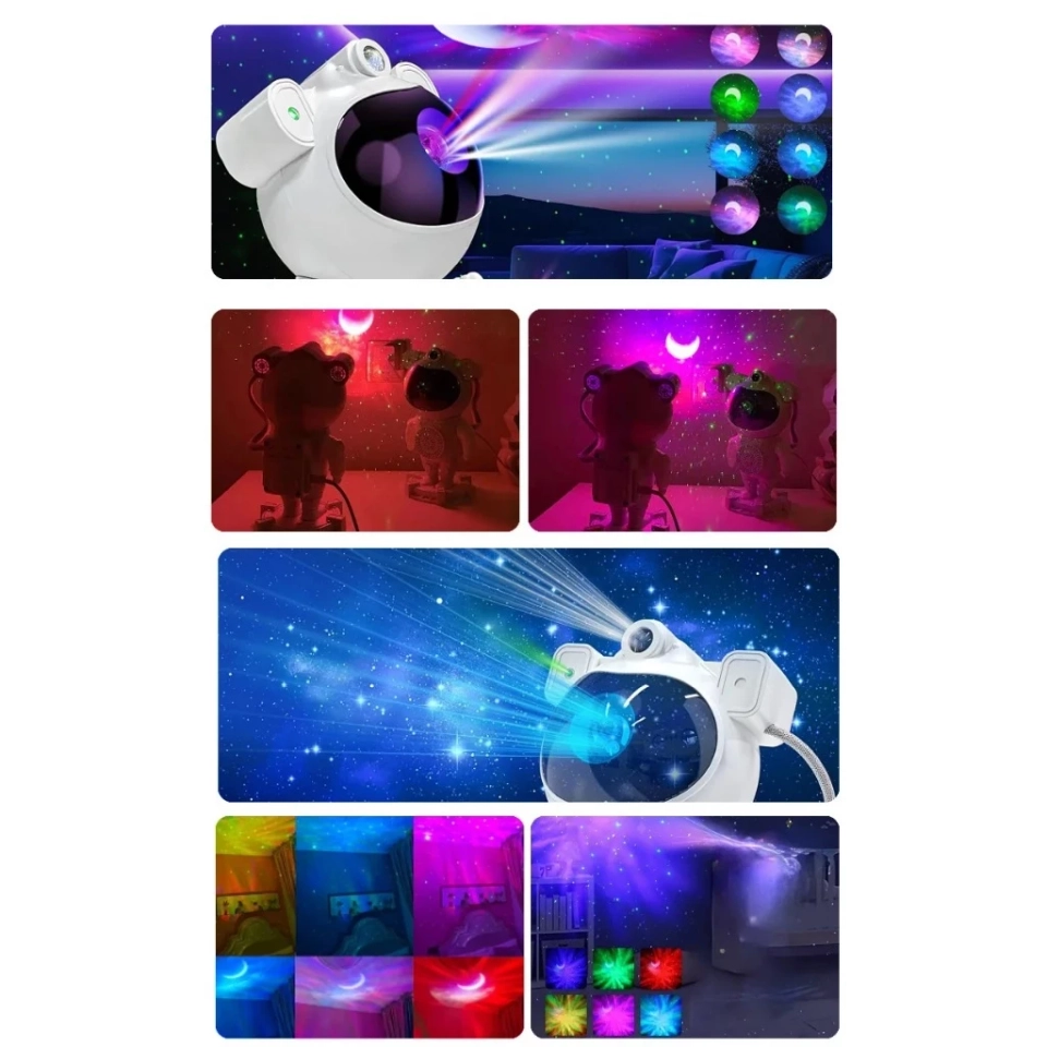 Projetor De Luz Noturna Com Caixa de Som Bluetooth e Galaxy Star Galaxia Nebulosa Astronauta Luz Da Noite Quarto - 7
