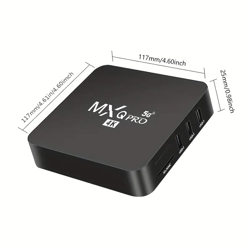 TV Box MXQPRO Quad-Core, Saída 4K Ultra HD, WiFi Dual-Band (2.4G/5G), Wireless 4.0, Assistente de Voz do Google, 2x USB 2.0, Player de Mídia Inteligente, Design Minimalista, Construção Durável - 4