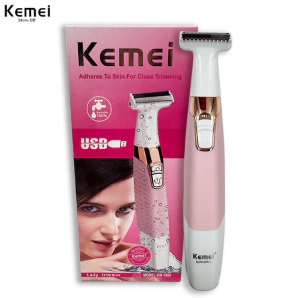 Aparador de Pelos Feminino Kemei KM-1900 3W Recarregável, Lavável e Resistente à Água Sem Fio Portátil Bivolt - imagem 4