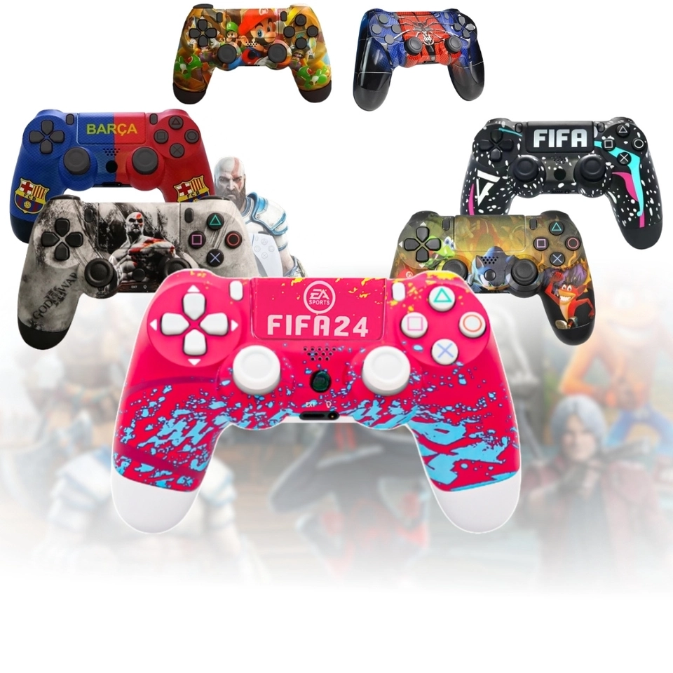 Controle Personalizado compatível com Ps4 sem fio joystick com cabo carregável - 1