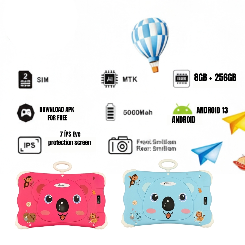 Tablet Infantil Educativo K7 Pro 8GB + 256GB - Android 13 - 7” IPS - 2
