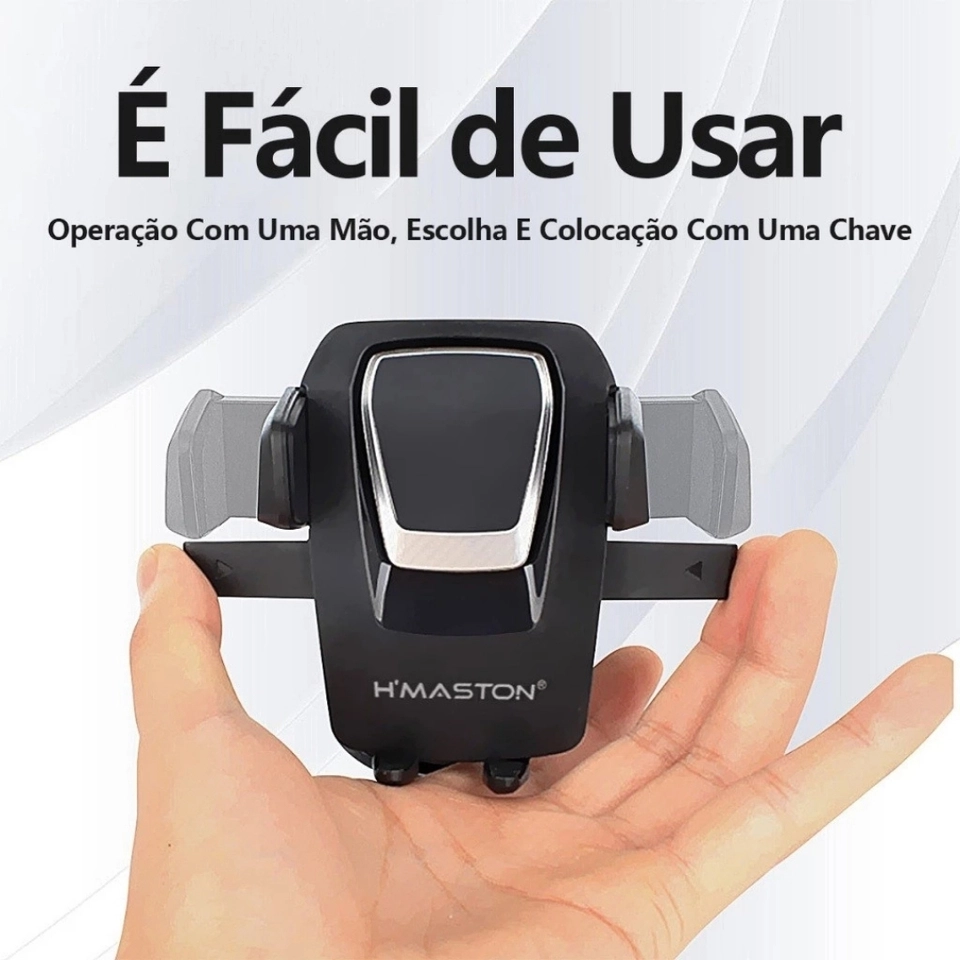 H'maston CJ-02 Suporte Celular GPS Veicular Carro Universal Automóvel Saída Grampo Ajustável 360° - 8
