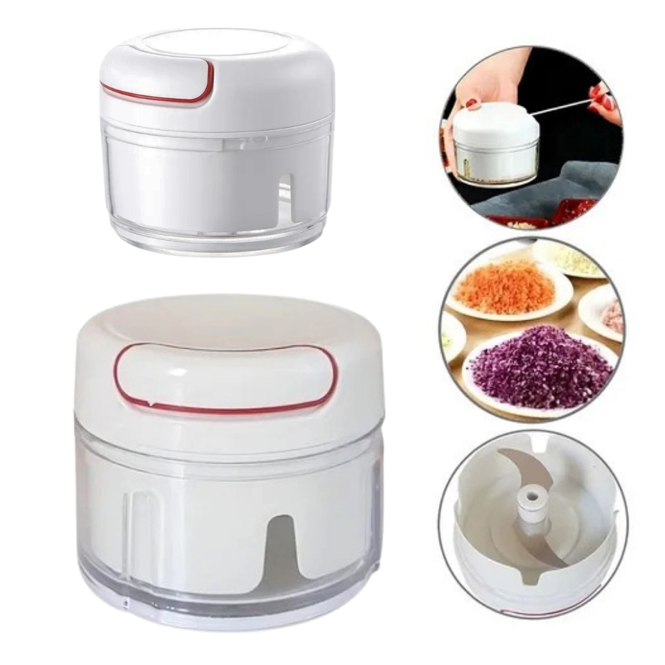 Mini Processador Triturador De Alimentos Alho - 2 Lâminas - 4