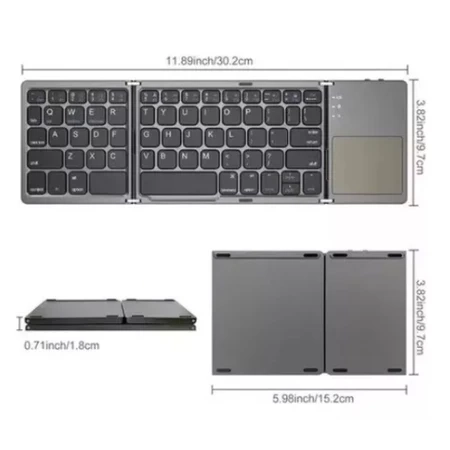 Mini Teclado Dobrável Com Mouse Touch Bluetooth 5.0 C ompatível Smartphone e Tablte - 7