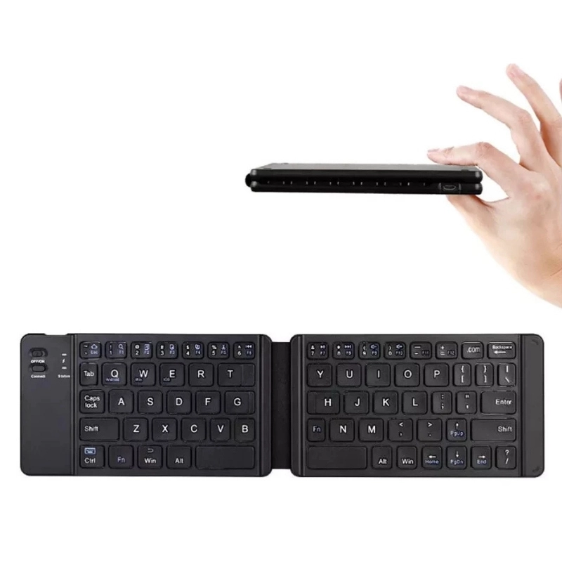  Mini teclado Sem Fio Bluetooth Universal Dobrável Portátil H'maston JP106 - 3