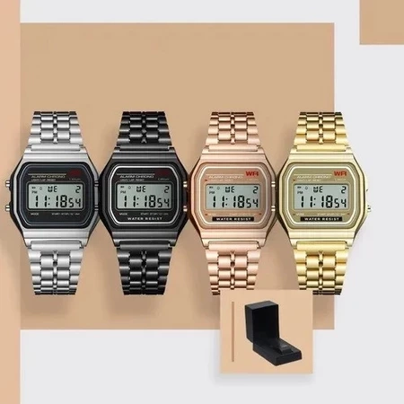 Relógio De Pulso Digital Vintage Unissex Feminino E Masculino Esportivo Retrô  - 7