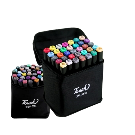 Canetinha Touch Marcadores C/ Bolsa 36 Cores Ponta Dupla - 1