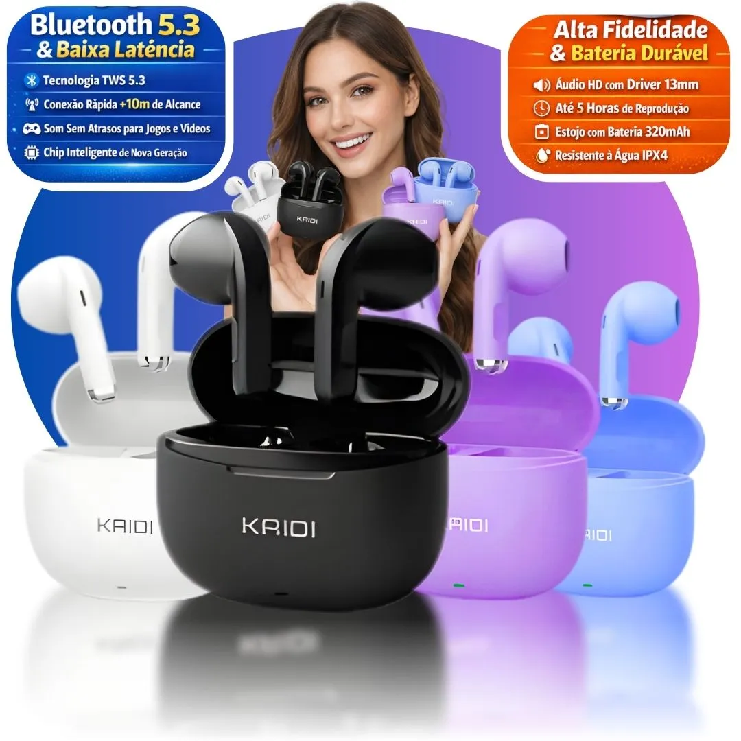 Fone de Ouvido Sem Fio TWS KD-779 – Som de Alta Qualidade | Bluetooth | Compatível com Android e iOS - 7