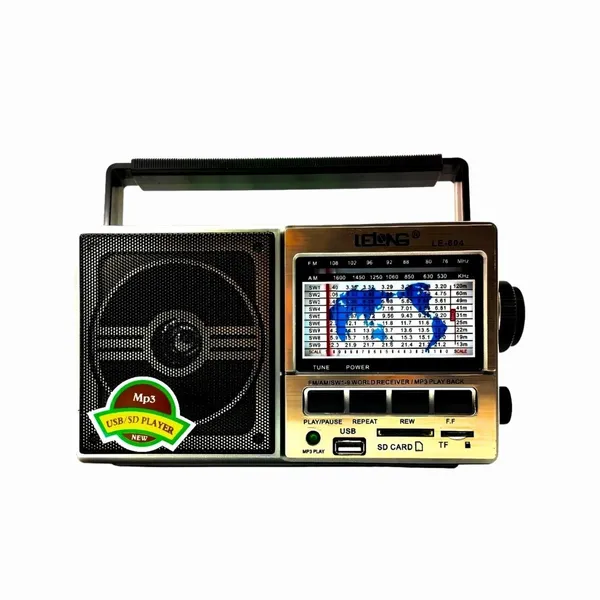 Rádio Retrô Portátil Am/fm/usb/sd Fone Ouvido Le-604 Lelong - imagem 5