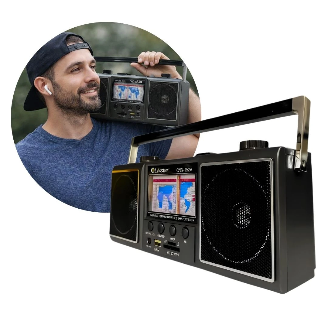 Rádio Analógico AM/FM/MP3 Livstar CNN-752 Portátil com USB e SD - 6