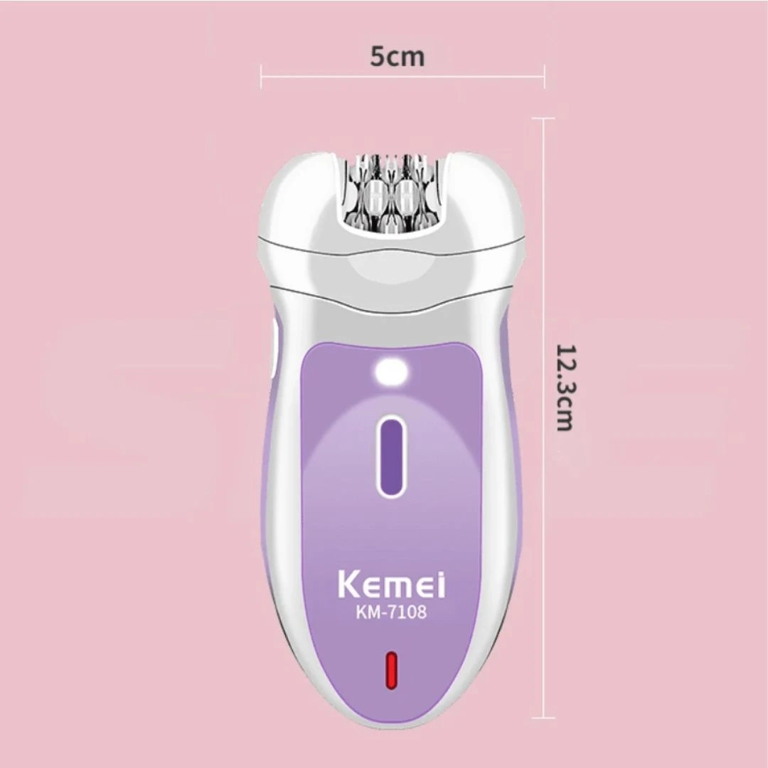 Depilador Elétrico Feminino Kemei 3 Em 1 Bateria - 5
