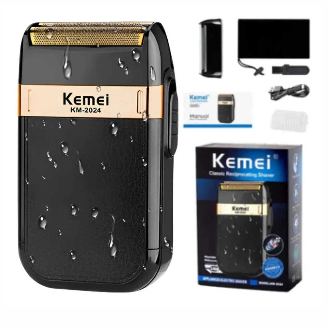 Kit Profissional Barbearia: Máquina Acabamento Dragão + Barbeador Shaver Kemei 2024 Bivolt - 5