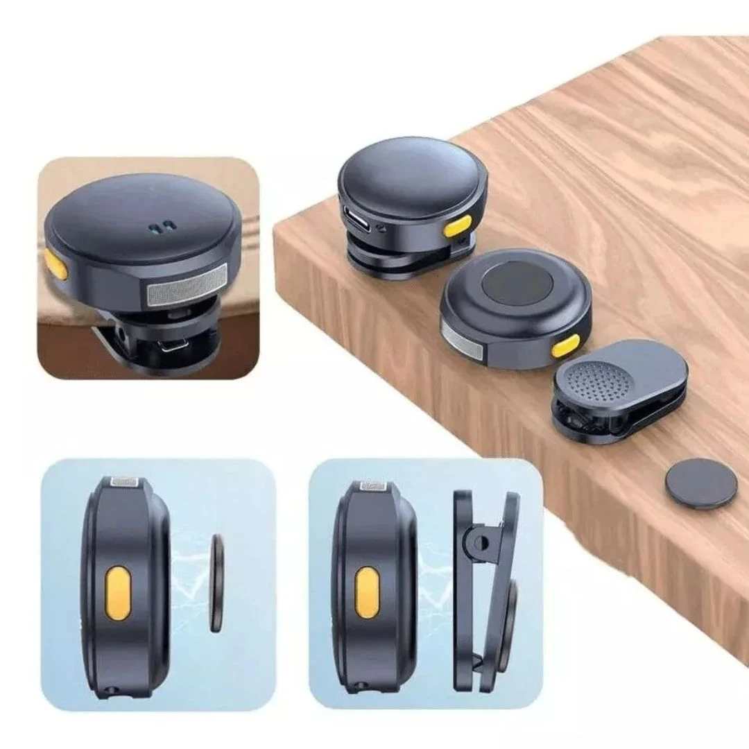Microfone De Lapela Sem Fio Profissional Magnético Cancelamento De Ruído Para iPhone Android Type C - 6