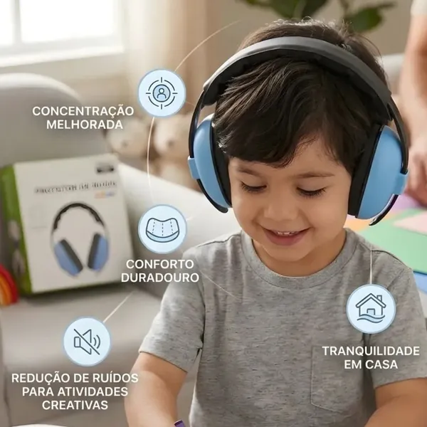 Abafador Ruido Infantil Anti Barulho Autismo Tea Tdah Ajusta - imagem 3