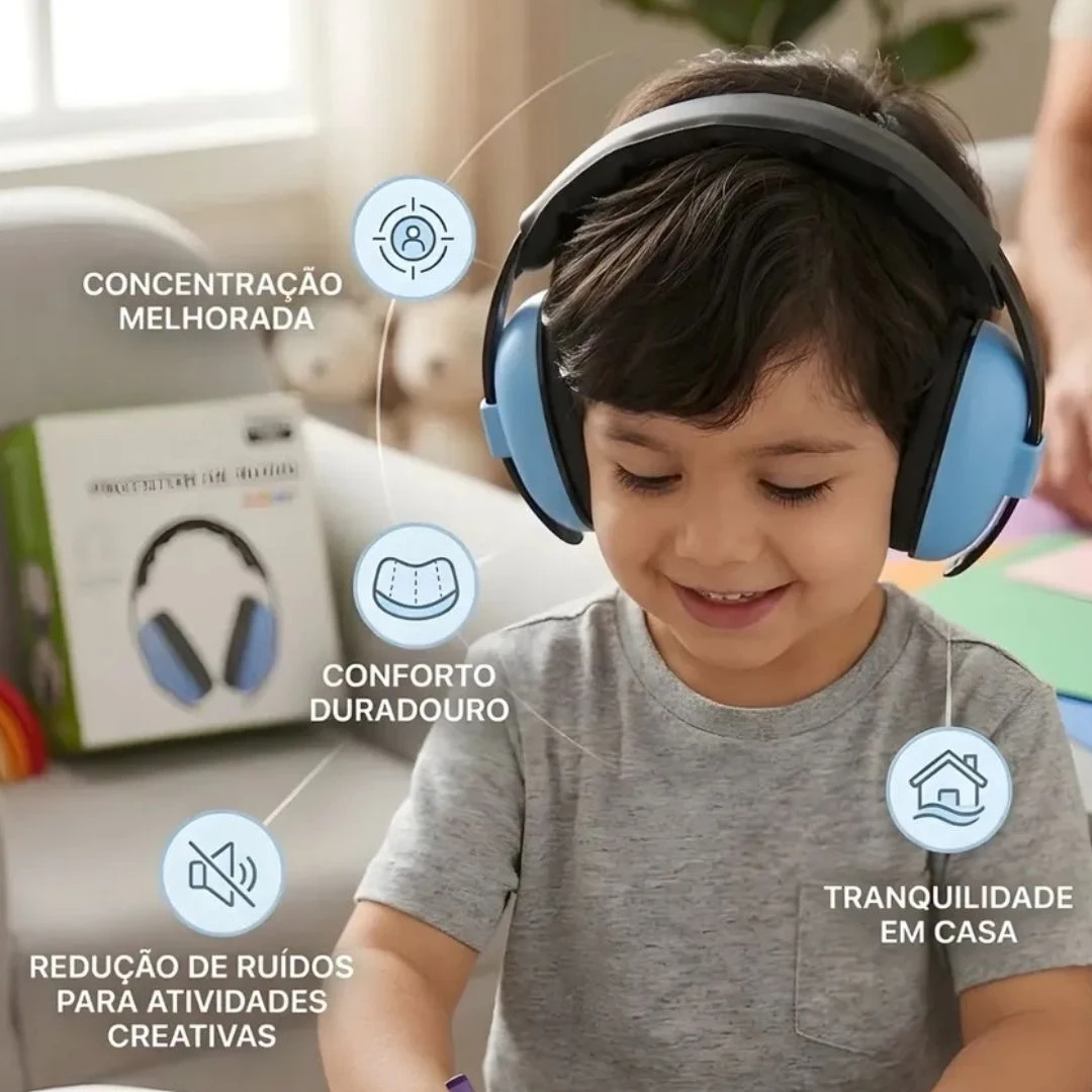 Abafador Ruido Infantil Anti Barulho Autismo Tea Tdah Ajusta - 3