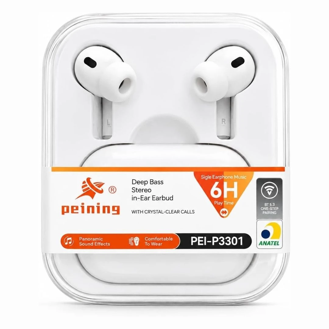 Fone de Ouvido Bluetooth Sem Fio Peining - Som Premium, Conforto e Liberdade - 5