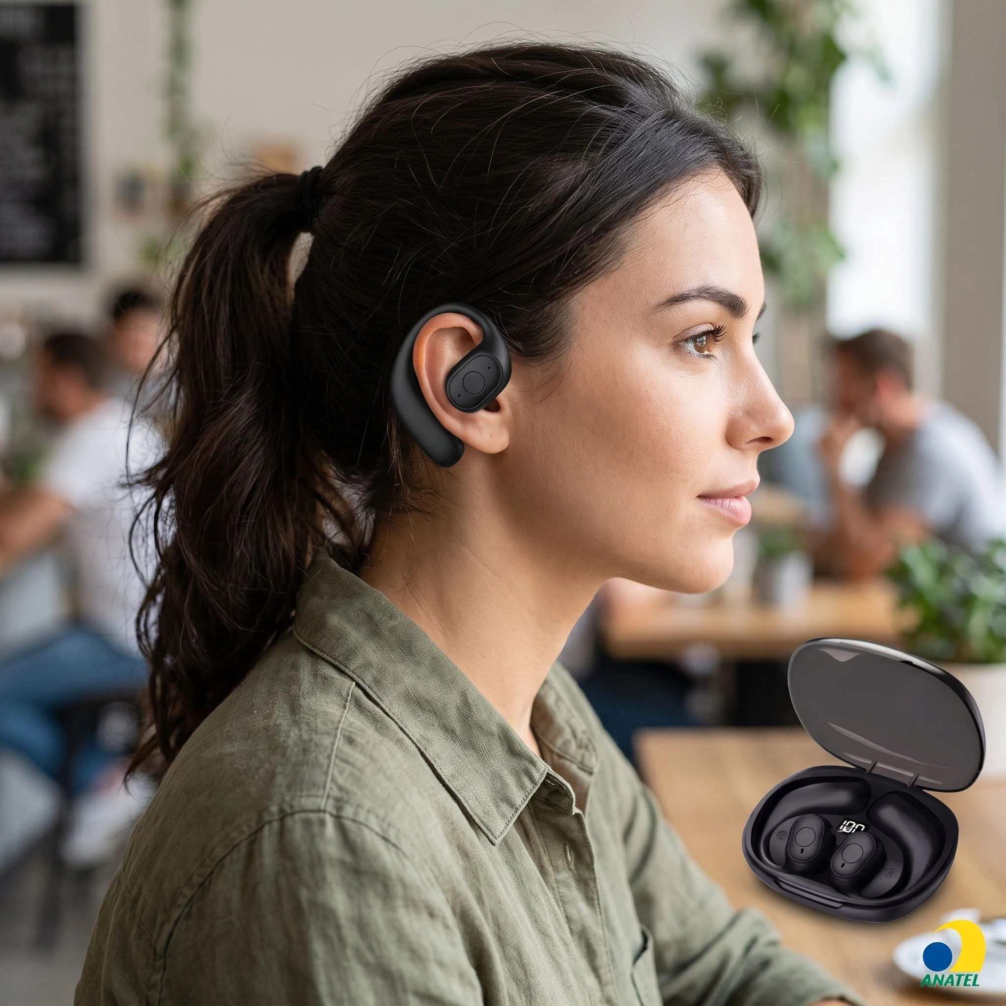 Fone De Ouvido Bluetooth Sem Fio De Indução Óssea Esportivo Altomex J-60L - 2