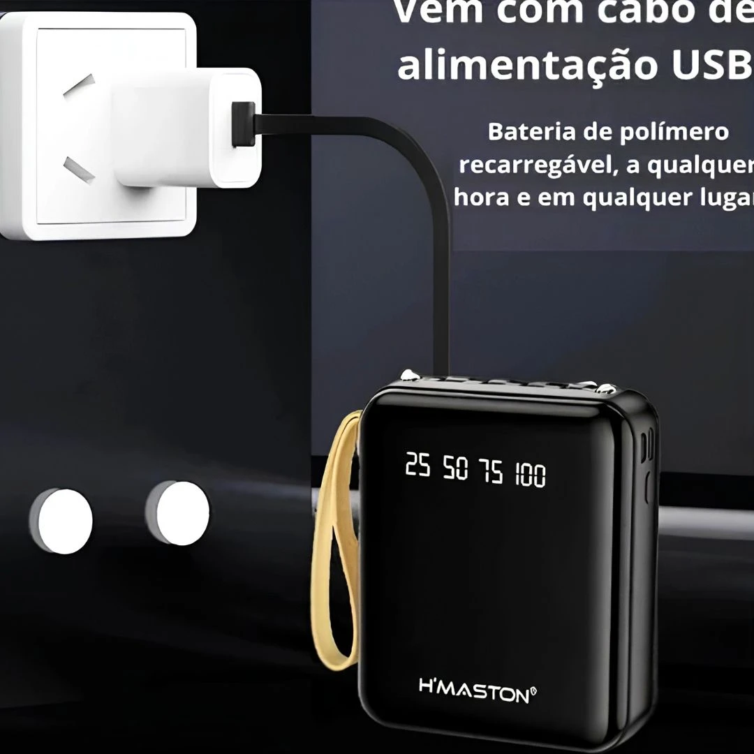 H'maston YD67 Carregador Power Bank Portátil 4 Cabos 10000mAh com indicador LED inteligente - 9