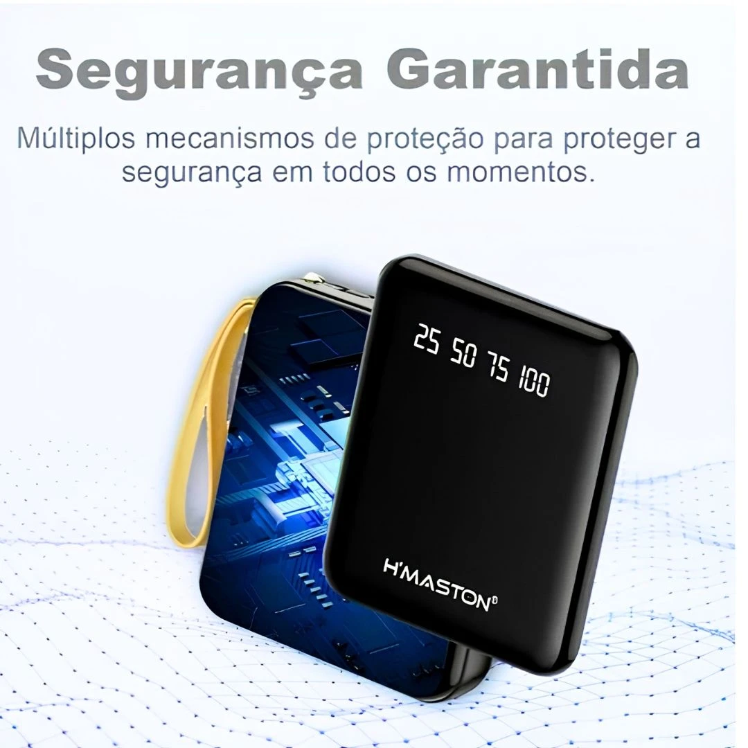 H'maston YD67 Carregador Power Bank Portátil 4 Cabos 10000mAh com indicador LED inteligente - 7