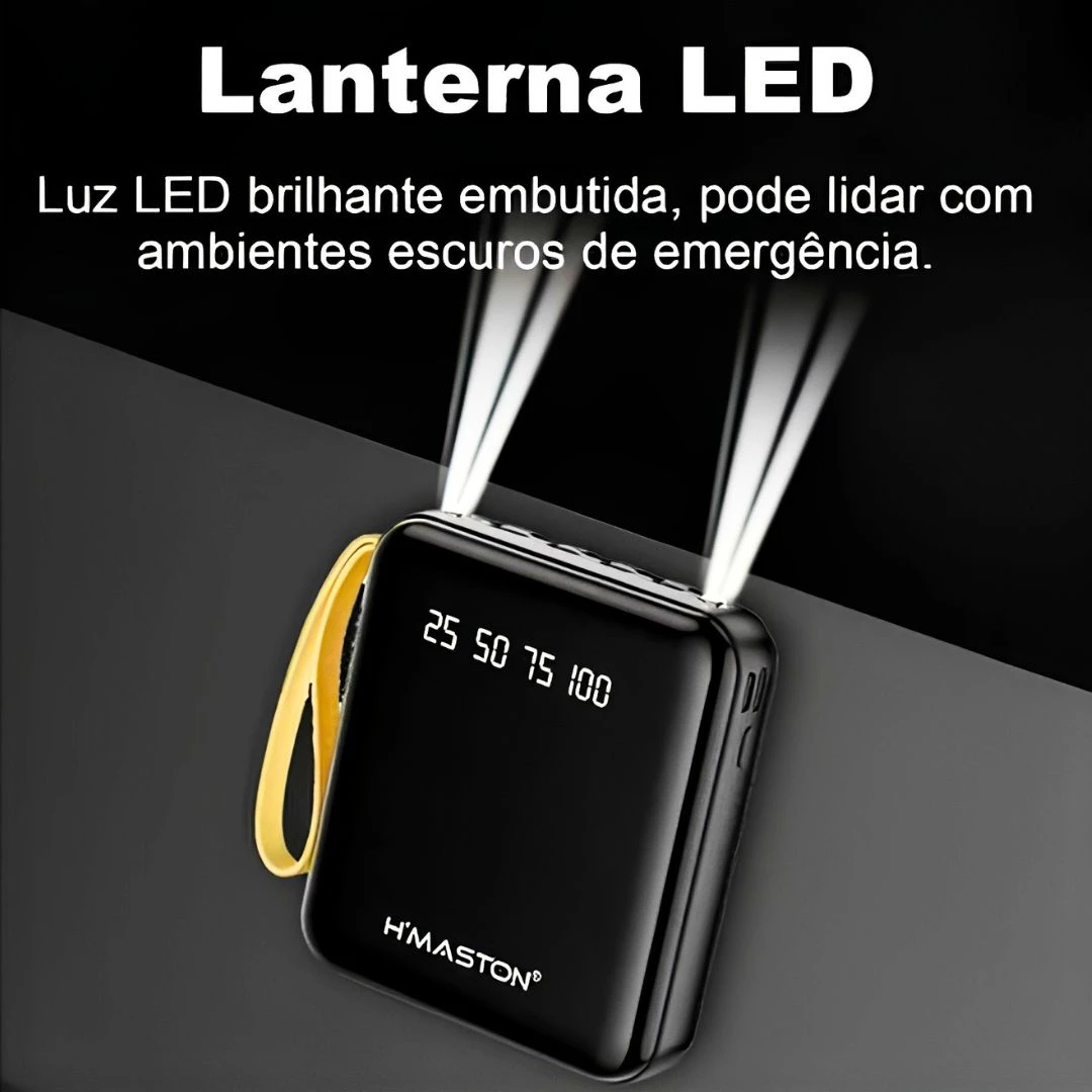 H'maston YD67 Carregador Power Bank Portátil 4 Cabos 10000mAh com indicador LED inteligente - 8