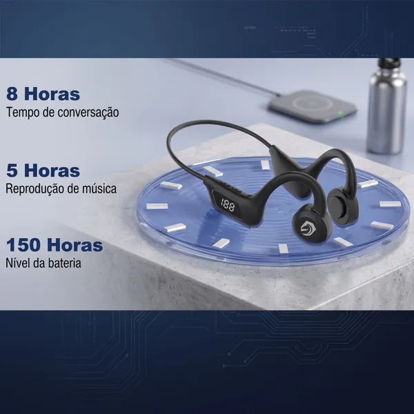 H'maston F921 Fone Ouvido De Condução Aérea Esportivo Bluetooth V5.2 Neckband Earflex - imagem 4