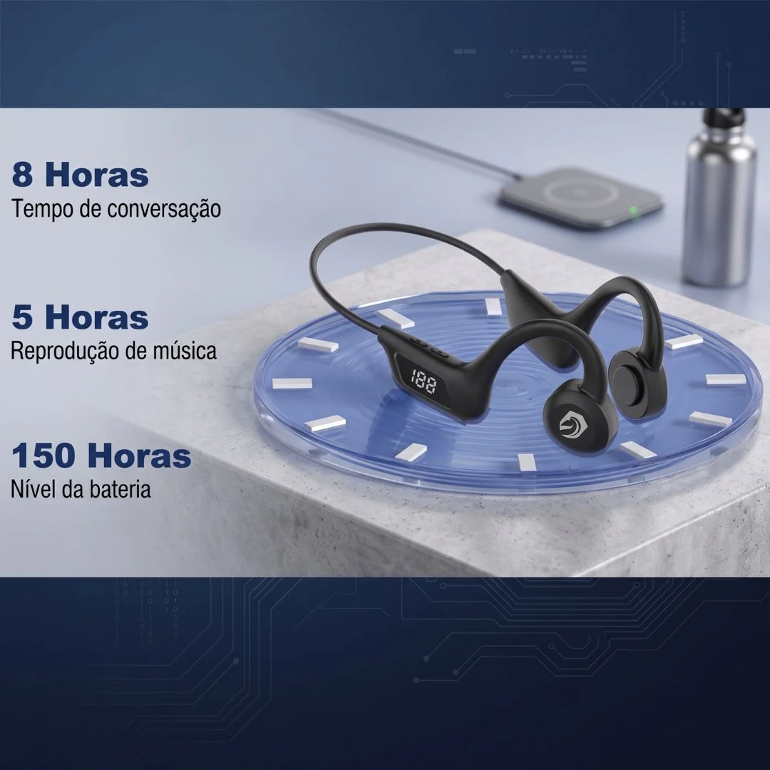H'maston F921 Fone Ouvido De Condução Aérea Esportivo Bluetooth V5.2 Neckband Earflex - 4