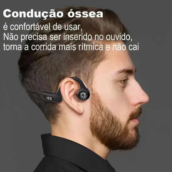 H'maston F921 Fone Ouvido De Condução Aérea Esportivo Bluetooth V5.2 Neckband Earflex - imagem 2