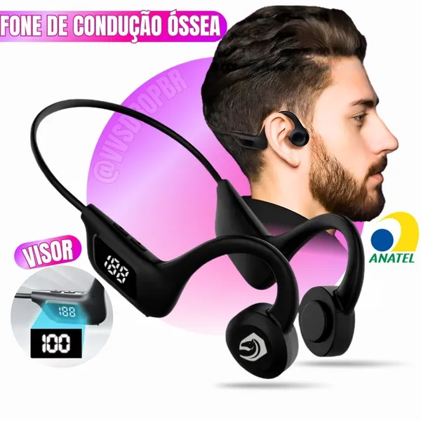 H'maston F921 Fone Ouvido De Condução Aérea Esportivo Bluetooth V5.2 Neckband Earflex - imagem 1