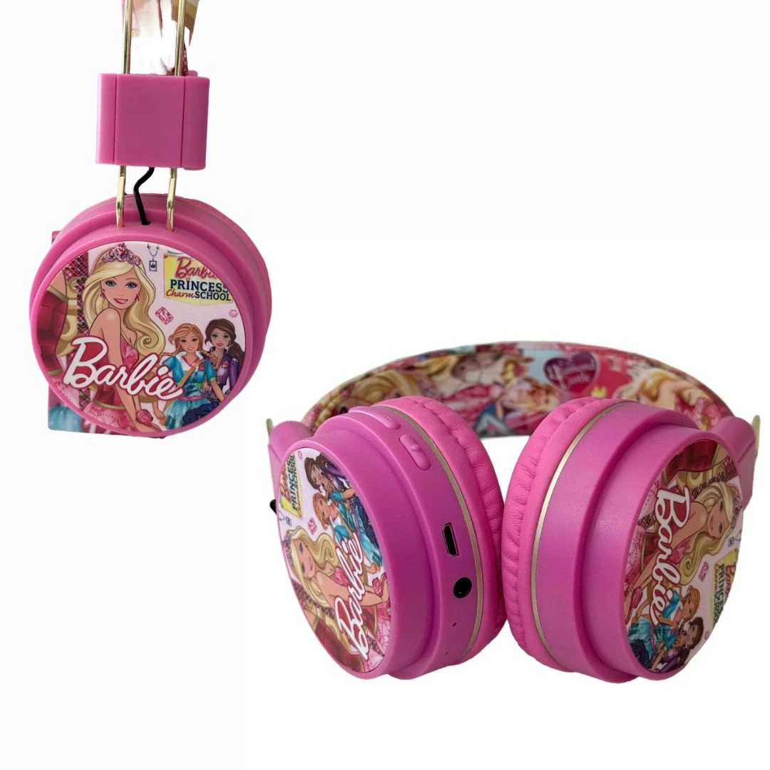 Fone infantil Bluetooth Barbie sem fio, recarregável, som confortável e ideal para crianças a partir de 3 anos. - 5