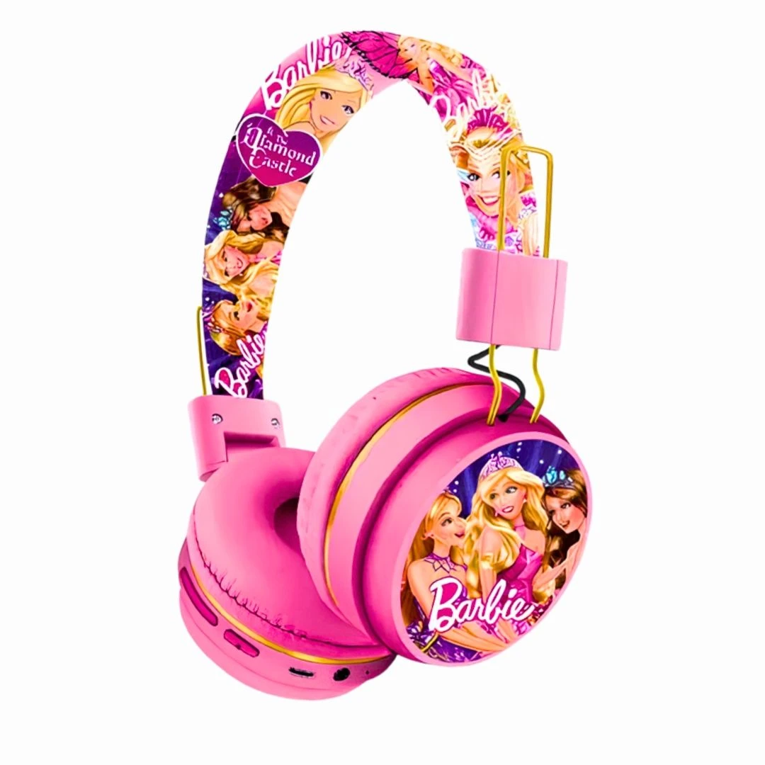 Fone infantil Bluetooth Barbie sem fio, recarregável, som confortável e ideal para crianças a partir de 3 anos. - 4