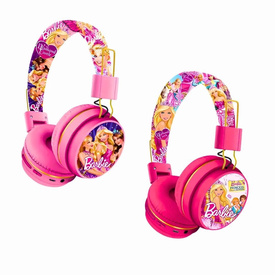 Fone infantil Bluetooth Barbie sem fio, recarregável, som confortável e ideal para crianças a partir de 3 anos. - 7