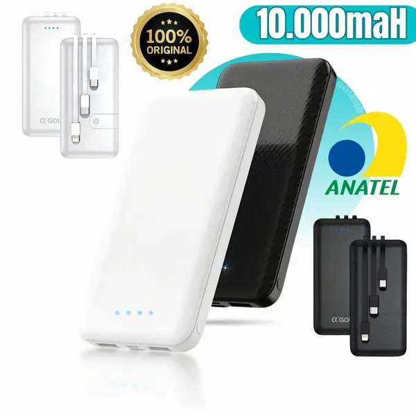 Power Bank Mini Carregador Portátil 10.000 Mah Bolsa A'gold - imagem 1