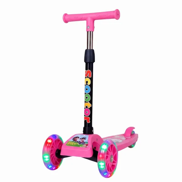 Patinete infantil 3 rodas com led ajustável scooter dobrável menino menina - imagem 5